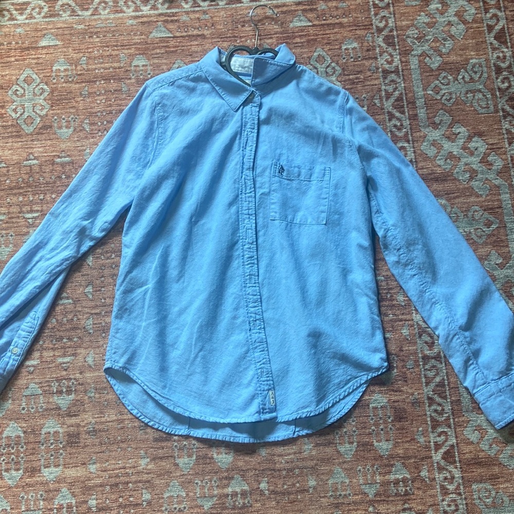 Long sleeve button up embroidered shirt
